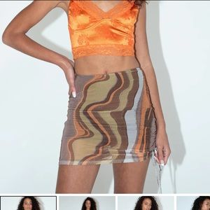 Motel rocks analia mini skirt earthy gradient brown